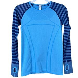 Ivivva by Lululemon Swiftly Fly Tech Seamless Tee Long Sleeve Top Blue SZ 14